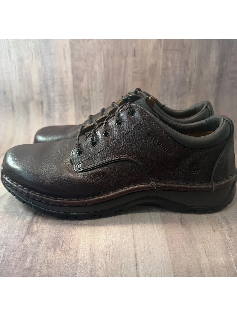 Red Wing 8704 Stitchmax Work Oxfords Mens 10 EE Brown Laced Slip Resistant Shoes